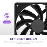 NZXT F120Q, 120mm Quiet Airflow PC Case Fan, Intake or Exhaust, Chamfered Frame for Concentrated Air, Fluid Dynamic Bearings, Low Noise, PWM Control, Black