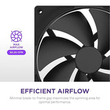 NZXT F120P, 120mm Static Pressure PC Case Fan, Ideal for Radiators & Heatsinks, High Static Pressure, Rear Chamfer Intake, Fluid Dynamic Bearings, Low Noise, PWM Control, Black