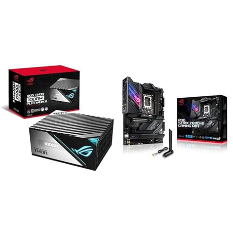 ASUS ROG Thor 1000W Platinum II Fully Modular Power Supply & ROG Strix Z690-E Gaming WiFi 6E LGA 1700(Intel 12th Gen) ATX Gaming Motherboard Power Supply + WiFi 6E LGA 1700