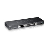 ZyXel 24-Port Gigabit Ethernet Layer 2 Managed Switch - Fanless Design with 4 Gigabit Combo Ports and Hybrid Cloud Mode [Gs2220-28]