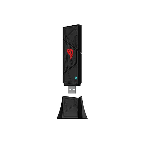 ASUS ROG USB-BE92 Tri-Band BE6500 WiFi 7 USB Adapter, 6GHz Band, Support 4096-QAM, Multi-Link Operation (MLO), Compatible with Type A and C, WPA3 Network Security