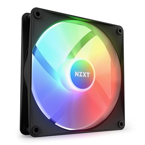 NZXT F140 RGB Core - 140mm Hub-Mounted RGB Fan - 8 Individually-Addressable LEDs - Semi-Translucent Blades - High Static Pressure & Airflow - Quiet Operation - PWM Control - CAM Software - Black