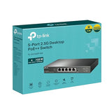 TP-Link 5-Port 2.5G Desktop Switch with 4-Port PoE++ (TL-SG105PP-M2) - Five 2.5G Ports, 802.3bt 60W, PoE Auto Recovery, Durable Metal Casing,Plug and Play