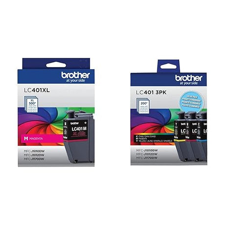 Brother Genuine LC401XLMS High Yield Magenta Printer Ink Cartridge