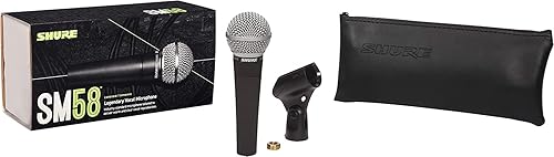 Shure SM58 Professional XLR Dynamic Vocal Microphone – Cardioid Mic for Live Performance, Studio Recording, Podcasting & Broadcasting (SM58-LC) SM58-LC Only