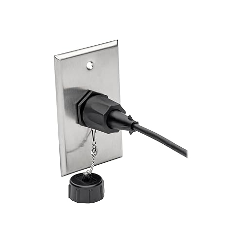 Tripp Lite RJ45 Bulkhead Wall Plate, 1 Cutout, Industrial, Metal - Stainless Steel, IP44, Single Gang, TAA (N206-FP01-IND)