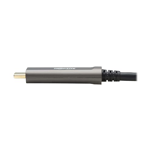 Tripp Lite USB-C Fiber (10 Gbps) Data Cable, USB 3.2 Active Optical Cable, Male to Male, Black, Plenum-Rated for in Wall & Ceiling Installations, 66 Feet / 20 Meters, 3-Year Warranty (U420F-20M-D3)
