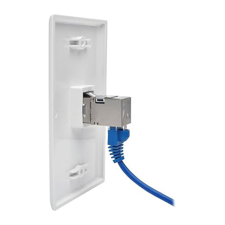 Tripp Lite N235-001-SH-D Cat6 Straight Through Modular Shielded in Line Snap-in Coupler with 90-Degree Down-Angled Port RJ45 F/F Cat6 Shielded (Angled)