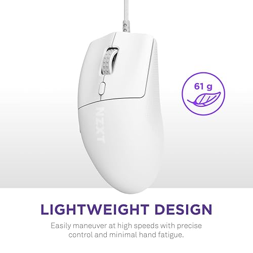 NZXT Lift 2 Starfield | Lightweight Symmetrical Wired Gaming Mouse | Lightweight 58 g Design | 8K Polling Rate | Optical Switches | 26K DPI Optical Sensor | 100% PTFE Feet | Starfield Design White Lift 2 Ergonomic