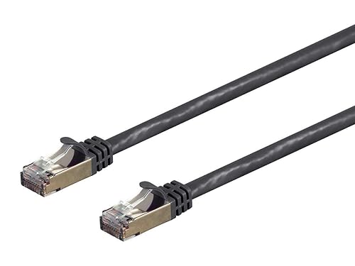 Monoprice Cat7 Ethernet Network Patch Cable - 3 feet - Black | 26AWG, Shielded, (S/FTP) - Entegrade Series Black 3 Feet