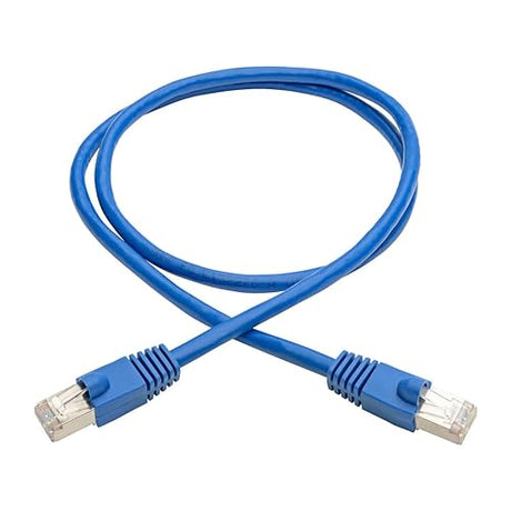 Tripp Lite Augmented Cat6 Cat6a Shielded 10G Patch Cable RJ45 M/M Blue 3' (N262-003-BL) Blue 3 Feet STP