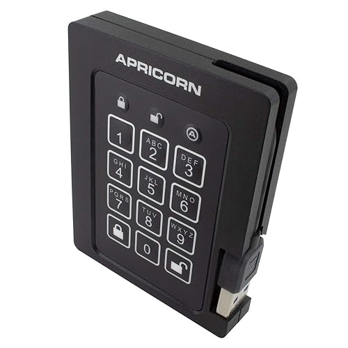 Apricorn Aegis Padlock 480 GB SSD 256-Bit, FIPS 140-2 Level 2 Validated Ruggedized USB 3.0 Encrypted External Portable Drive (ASSD-3PL256-480F) 480GB