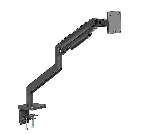 MANHATTAN Heavy-Duty Aluminum Mechanical Spring Single Monitor Desk Mount – Full Motion, 17 to 49 Screens (4.4 to 44 lbs), Tilt, Swivel, 360° Rotation, VESA 75x75 to 200x200-462570
