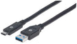 MANHATTAN Super Speed ??USB C Device Cable (354981) Black 3 m, 5 Gbps (Polybag) USB-C to USB-A Cable