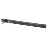 Y417U Tripp Lite 4 Right-Angle Outlet Power Strip, 6 Ft. Long Cord, Right-Angle 5-15P Plug, 24 Inches, 120V, Metal, Black (PS2404RA06B)