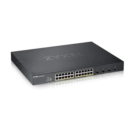 Zyxel 24-Port Gigabit Ethernet + 4X 10G SFP+ Fiber High Powered PoE+ 375W NebulaFlex Smart Managed Switch | 802.3at 802.3af | Metal | Limited Lifetime [XGS1930-28HP]