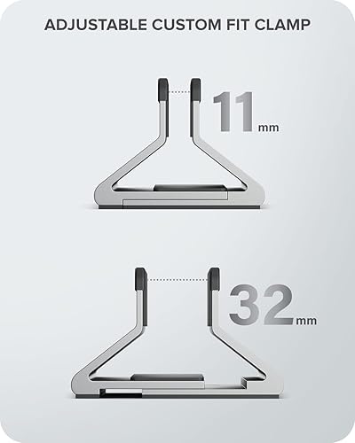ALOGIC Bolt Adjustable Laptop Vertical Stand Crafted with Superior Aluminium & Silicon Pads, Interchangeable Width Size, Compatible with Latest laptops- MacBook, Surface, Chromebook, and Others