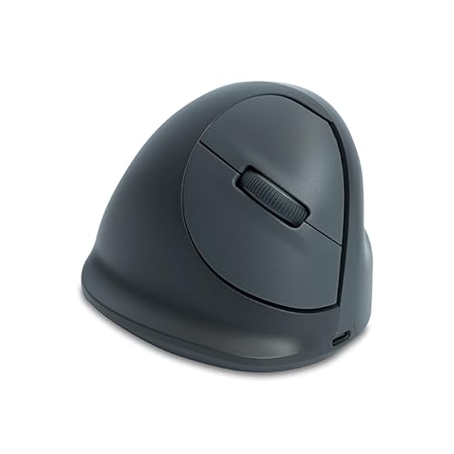 R-Go HE Basic Ergonomic Mouse, Wireless Bluetooth 5.0, Rechargeable, Vertical Design, 1600DPI and 3 Buttons, Prevents Tennis Elbow/RSI Arm, for Windows/Mac - Black