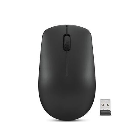 Lenovo 530 Wireless Mouse – Full Size Computer Mouse for PC, Laptop, Windows Computer - 2.4 GHz Nano USB Receiver - Ambidextrous Design - 12 Months Battery Life – Cordless Raven Black