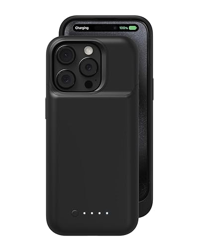 Mophie Juice Pack iPhone 15 Pro Battery Case - Legendary Power & Protection - Up to 50% Extra Battery, 6ft Drop Safety, Eco-Friendly Design, Black