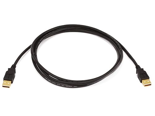 Monoprice USB 2.0 Type-A Male to Type-A Male Cable - Gold Plated, For Data Transfer Hard Drive Enclosures, Printers, Modems, Cameras and More, 28/24AWG, 6 Feet, Black 6ft Black