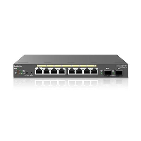 EnGenius Fit L2 Plus Managed 8-Port Gigabit PoE+ Switch | 110W Budget | 2 SFP Uplink Ports | 20 Gbps Switching capacit [EWS2910FP-FIT]