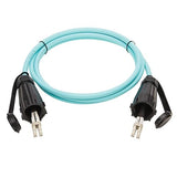 Tripp Lite 10Gb Fiber Patch Cable, Industrial Duplex Multimode 50/125 OM3 Fiber Optic, LC to LC Fiber Cable, IP68, Aqua, 2 m (6.6 ft) (N820-02M-IND)