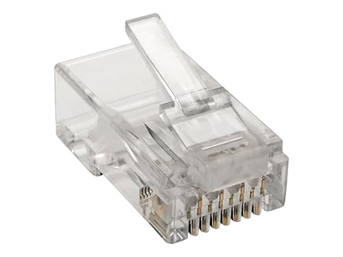 Tripp Lite Cat6 RJ45 Modular Plug for Round Stranded UTP Conductor 4-Pair, 100 Pack