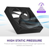 NZXT F140P, 140mm Static Pressure PC Case Fan, Ideal for Radiators & Heatsinks, High Static Pressure, Rear Chamfer Intake, Fluid Dynamic Bearings, Low Noise, PWM Control, Black