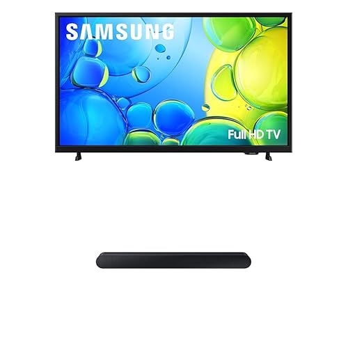 Samsung 40-Inch Class Full HD F6000 Smart TV (2025 Model) HDR, Object Tracking Sound Lite S60D 5.0ch Soundbar w/Wireless Dolby Atmos Audio, All-in-One Design, Q-Symphony, HW-S60D/ZA 40-Inch F6000 TV w/Black All-in-One Soundbar