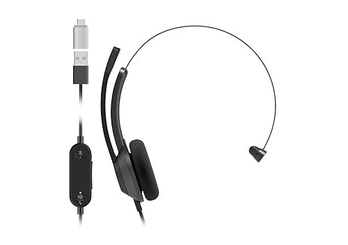 Cisco Headset 321Q USB-C, Wired Single On-Ear Headphones, Microsoft Teams Controller with USB-C, Carbon Black, 2-Year Limited Liability Warranty (HS-W-321Q-C-USBC)