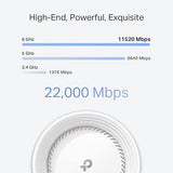 TP-Link Deco BE22000 Tri-Band WiFi 7 Mesh System (Deco BE85) - 12-Stream 22 Gbps, 2× 10G + 2× 2.5G Ports Wired Backhaul, 8× High-Gain Antennas, VPN, AI-Roaming, 4×4 MU-MIMO, HomeShield (1-Pack)