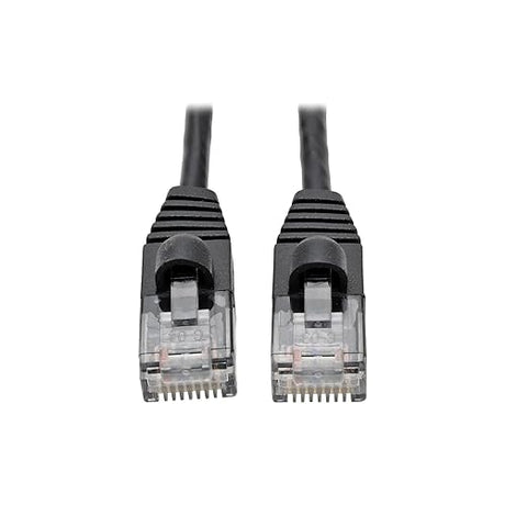 Tripp Lite N261-S01-BK Cat6a Gigabit Snagless Molded Slim UTP Patch Cable Networking M/M Black 1' 1' Black 1-ft.