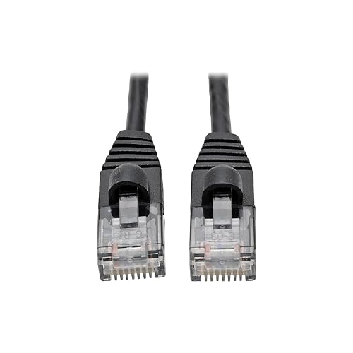 Tripp Lite N261-S01-BK Cat6a Gigabit Snagless Molded Slim UTP Patch Cable Networking M/M Black 1' 1' Black 1-ft.