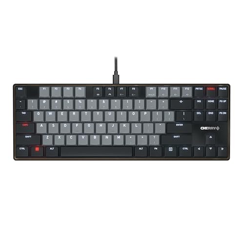 Cherry KC 500 MX LP Mechanical Low Profile Keyboard | Slim Design | White Lighting | PBT Key caps New MX LP 2.0 Switches (Black, TKL)