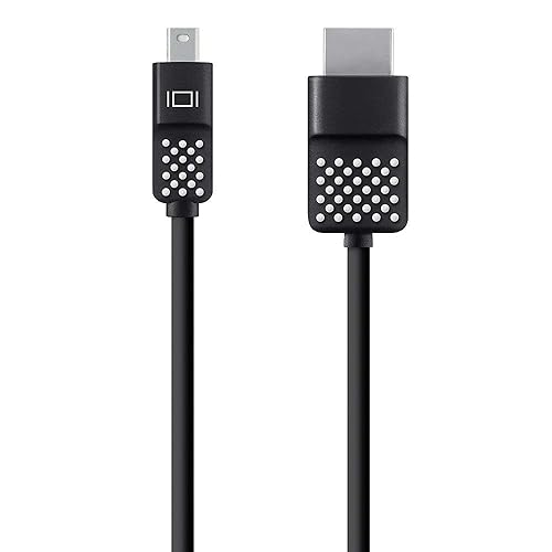 Belkin Mini Displayport To HDMI Cable 6ft - Compatible With 4k Monitors - HDMI to Displayport Cable - DP To HDMI Cable - Connect TV & Monitors to MacBook Pro, Surface Pro & More (Black/White) Mini DisplayPort to HDMI Cable 6'