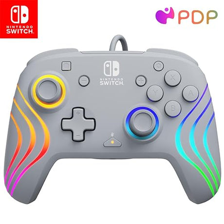 PDP Afterglow™ Wave Wired Controller: Grey For Nintendo Switch, Nintendo Switch - OLED Model Wired Black