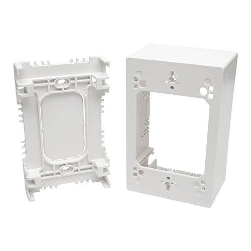 Tripp Lite 323068 Single-Gang Surface-Mount Junction Box Wall Plate, White
