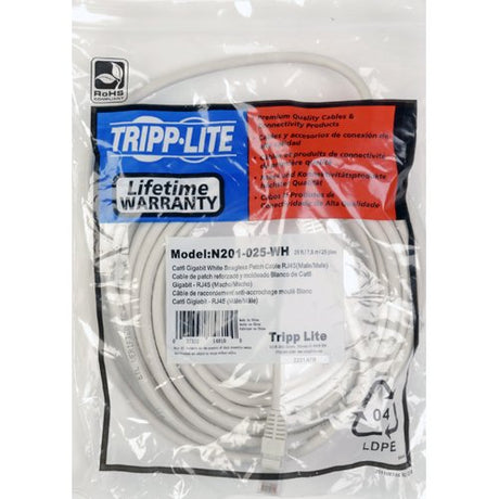 Tripp Lite N201-002-WH Cat6 Gigabit Snagless Molded Patch Cable RJ45M/M (2-Feet, White)