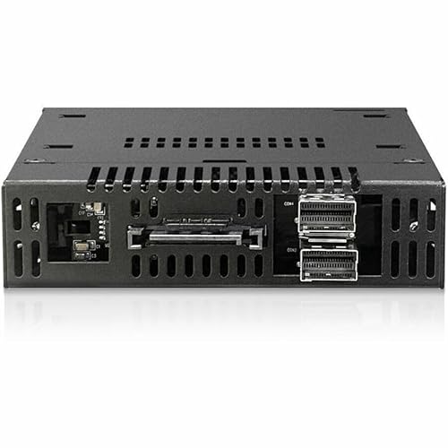 ICYDOCK ToughArmor MB834MK-B V2 2 Bay M.2 NVMe SSD PCIe 4.0 Mobile Rack Enclosure for External 3.5 Drive Bay (2 x SlimSAS SFF-8654 4i)