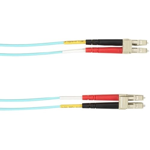 Black Box FOCMRM4-010M-LCLC-AQ OM4 50/125 MULTIMODE Fiber Optic Patch Cable - OFNR PVC, LC-LC, Aqua, 10-M (32.8