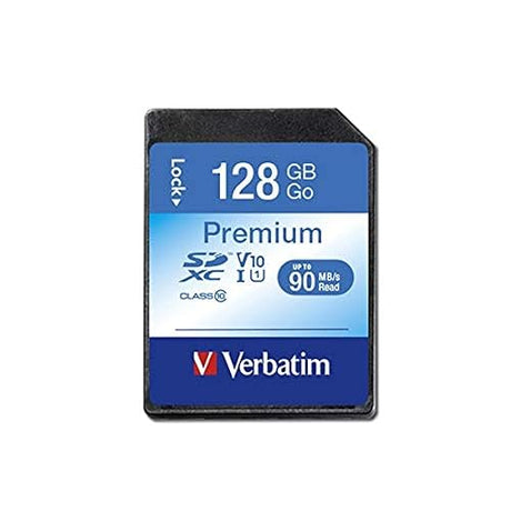 Verbatim 294047 Class 10 Premium SDXC Memory Card, Blue, 128 GB