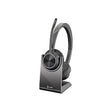 Poly - Voyager 4320 UC Wireless Headset + Charge Stand (Plantronics) - Headphones with Boom Mic - Connect to PC/Mac via USB-C Bluetooth Adapter, Cell Phone via Bluetooth - Works with Teams, Zoom &More Headset + Charge Stand USB-C