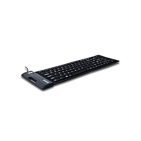 Adesso SlimTouch 222 Antimicrobial Waterproof Flexible Keyboard for Windows 8/7/Vista/XP/2000 (AKB-222UB), Black, Compact Size