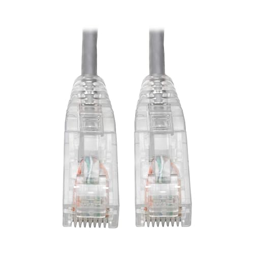 TRIPP LITE Cat6 Gigabit Patch Cable Snagless Utp RJ45 Molded Slim, 7', Gray (N201-S07-GY)