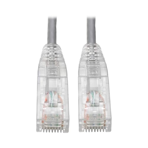 Tripp Lite Cat6 Gigabit Patch Cable Snagless UTP RJ45 Molded Slim Gray 10'(N201-S10-GY) Gray 10 ft.