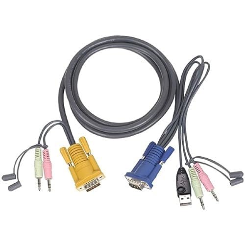 IOGEAR Micro-Lite Bonded All-in-One USB KVM Cable, 15 Feet. G2L5305U