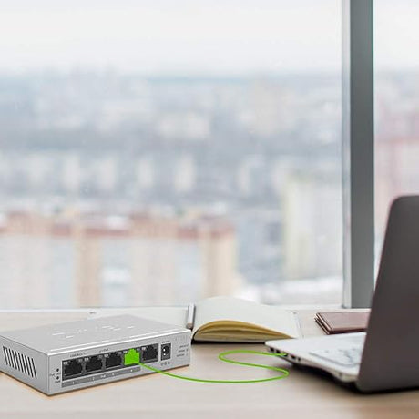 ZyXEL GS1005HP 5 Port POE+ Gigabit Ethernet Switch, 4 x PoE, 60W Budget, Fanless Metal, Desktop, 802.3at 802.3af. 5 Year Warranty GS1005HP