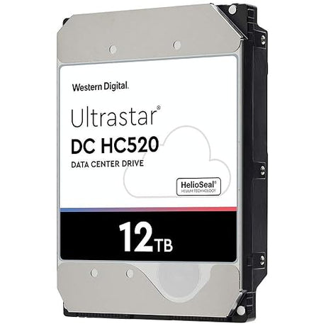 Western Digital HUH721212ALE604 12TB Ultrastar DC HC520 SATA HDD - 7200 RPM Class, SATA 6 Gb/s, 256MB Cache, 3.5 12TB HDD
