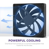 NZXT F120Q, 120mm Quiet Airflow PC Case Fan, Intake or Exhaust, Chamfered Frame for Concentrated Air, Fluid Dynamic Bearings, Low Noise, PWM Control, Black